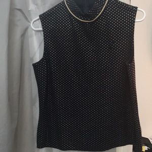 St.Johns high neck top . Navy.zip up back.Med